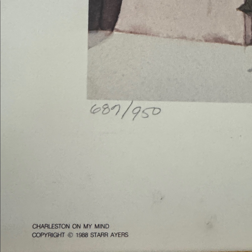 VTG 1988 Starr Ayers Charleston On My Mind Art Litho Print - Picture 6 of 11